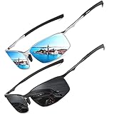 LEDING&BEST Polarisierte Pilotenbrille Sonnenbrille Herren Damen Freien Leichtgewicht Metallrahmen Angeln Golf Fahren Stilvoll Retro Flieger brille Cat 3 CE