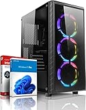AMD Quad Multimedia PC mit 3 Jahren Garantie! Athlon X4 950 Quad Core, 3.8 GHz - 16GB GDDR4 - 512 GB SSD - Geforce GT 1030 2 GB - RGB Gaming - USB 3.0 - LAN - Win11 Pro - WLAN - MS Office - 7488