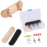 Zerodis Griffbrett Fingerskateboards, Professionelle Mini-Legierung Komplettes Holzahorn-Deck-Set Interaktives Spiel Kindergeschenke(Rot)