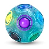 Vdealen Regenbogenball Magischer Puzzleball Zappelball Spiel Spaß Stressabbau Geschicklichkeitsspiele Pädagogische Spielzeug Denksport Ball Spielzeug Knobelspiel für Kinder Teens & Erwachsene