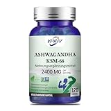 Ashwagandha KSM-66 Wurzelextrakt - Hochdosiert mit 2400mg je Tagesportion - Echte indische Schlafbeere - GMO Frei, erhöhte Energie, Körperliche und emotionale Ausgewogenheit