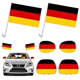 Deutschland Fan-Set, 6-teilig, Autofahnen, Länderflagge, Sport-Dekoration (6-teiliges Deutschland)