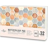 Stationery Island Aquarellpapier A4 300g, 32 Blatt Aquarellblock A4, Aquarell Papier für Wasserfarben, Aquarell Skizzenbuch, Watercolor Paper für Studenten,Anfänger, Skizzenbuch Aquarell