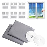 2 Unsichtbarkeit Fly Screen for Window, 130x150CM Zuschneidbar Insektensch Fliegengitter mit 6 Stück Fliegengitter Fenster Reparatur und 2 Rollen Bänder