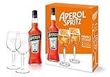 Aperol Aperitivo Geschenkset - 1 x 0,7 l - Aperol im Set mit 2 Gläsern für Aperol Spritz - 11 % Vol. Alkohol