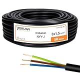 NYY-J 3x1,5 mm² 50m Ring Erdkabel Stromkabel Verlegung im...