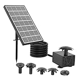 Baoblaze Solar-Vogelbad-Springbrunnenpumpe, Wasserzirkulation, geräuscharm, solarbetriebener Springbrunnen mit 4 Düsen für Pool, Garten im Freien
