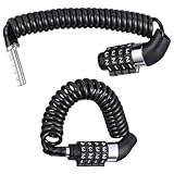 2 Stück Helmschloss Motorrad, Klein Fahrradschloss Leicht, Kabelschloss mit Zahlencode aus PVC ＆ Zinklegierung für Fahrradhelm ＆ Motorradhelm