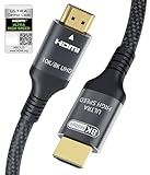 Adauxter 10k 8k HDMI 2.1 3M Kabel, Zertifiziert Ultra High Speed HDMI Kabel 4K 144Hz 120Hz 8K60Hz eARC DTS:X Dolby Atmos HDR10+ HDCP2.3 Kompatibel Mac PS5 Xbox Gaming PC TV RTX4090