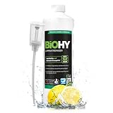 BiOHY Laminatreiniger (1l Flasche) + Dosierer | 2 in 1 Laminatpflege & Reinigungsmittel | reinigt gründlich, schonend & reduziert Wiederverschmutzung | für eine streifenfreie Reinigung