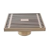 Quadratischer Duschbodenablauf, 10,2 cm, abnehmbare Abdeckung mit Haarsieb für Küche, Bad, Garage und Keller