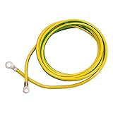 as - Schwabe Erdungskabel – 3 m Aderleitung - Erdungsleiter - Erdungsleitung mit 1 Ringöse A8 / 16mm² & A10 / 16mm² - Für Kreuzerder – für Gewerbe & Baustelle – Made in Germany – gelb/grün, 70869