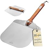 SILBERTHAL Pizzaschieber Edelstahl 30cm - Griff aus Akazienholz - Pizzaschaufel - Spülmaschinenfest - Robuste Pizzapfanne