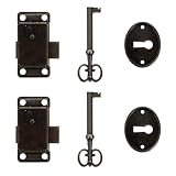 Hemobllo 2 Stück Vintage Möbelschloss Zubehör Kastenschloss Schrankschloss aus Robustem Material für Antike Schränke und Holzkisten