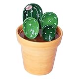 Keramik Kaktus Messlöffel mit Halter Set Backen Messlöffel für Zuhause Küche Kochen Backen Zucker Salz