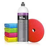 Autopolitur Set: Koch Chemie Micro Cut M3.02 Anti-Hologramm Politur (1L) - Micro-Schleifpolitur für alle Lacke - Entfernt feine Kratzer - Exzenter oder Rotation - Auto polieren, Politur | 6-teilig