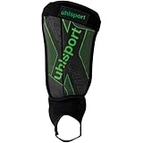 UHLSPORT Unisex – Erwachsene Flex Plate Schienbeinschoner, Schwarz/Fluo Grün/Silber, XS