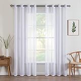 MIULEE 2er Set Sheer Voile Vorhänge mit Ösen Transparente...