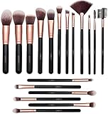 Make-up-Pinsel von Rose Golden mit 18 Teilen, hochwertige Make-up-Pinsel für Gesicht und Augen, synthetische Pinsel für Concealer, Puder, Blush Eyeshadow