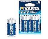 Varta High Energy LR20 Mono D Batterie (1,5V, 1300mAh, 2-er Blister)