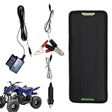 5W Solar Batteriehalter - 12v Auto-Tropf-Ladegerät mit wasserdichtem Panel, Krokodilklemmen, Plug & Play | Lieferwagen, Atv, Motor, Traktor, Boot, De