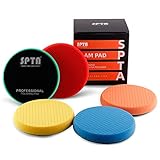 SPTA 5tlg 150mm Polierschwämme Pad Wachs Schwämme Pad Polierschwamm Auto Polieren Pad Schwamm Polierschaum Pad Set für Exzenter Poliermaschine Schleifmaschine - Auto polieren Profiset