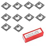 Trvoxviq Wendeplatten Wendemesser 10 Stück Ersatzklingen(14x14X2mm, 30°) für Drehmeißel Planfräser Oberfräse, Vierkant Hartmetalleinsätze (HW) 4-seitig Wendeschneidplatten für Holz Drechselwerkzeug