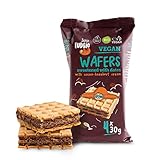 SUPER FUDGiO BIO Waffeln mit Kakao- und Haselnusscreme | Gesüßt mit Datteln statt Zucker | ohne Palmöl | Veganer Snack 4x30g (120g (1er Pack))