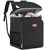 Lifewit 32L, 34 Dosen, isolierte Kühltasche, Große kühlrucksack, auslaufsichere tragbare Lunchtasche, weiche Kühlbox für Outdoor, Picknick, Strand, BBQ, Camping, Reisen, Familie, Schwarz