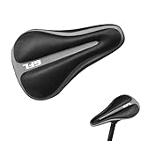 Hohl Ergonomisch Fahrradsitzbezug,Fahrradsattelbezug,Sattelbezug Fahrrad,Fahrrad Gel Sitzbezug,Rennrad-Sattelkissen,für Meisten Fahrräder wie Rennrad,Mountainbike und Trekkingrad,17 x 29,5 cm,Schwarz