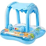 Baby-Schwimmring, Sonnenschutz, aufblasbarer Baby-Poolschwimmer mit Glocke, Cartoon-PVC-Poolspielzeug für Kleinkinder von 1–3 Jahren