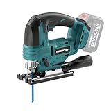 KIESBOHR DIY Akku Stichsäge Kompatibel mit Makita 18V Akku, CSJ001 Bürstenlose Pendelhubstichsäge, 26 mm Hubhöhe, max. 45° Schrägschnitte, 2 Stichsägeblätter (ohne Akku)