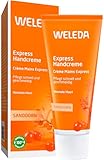 WELEDA Bio Express Handcreme Sanddorn - Naturkosmetik Handpflege Creme für trockene Hände. Nachhaltige Feuchtigkeitscreme für Frauen & Männer mit Grapefruit, Mandarine & Sandelholz Duft (1x 50ml)