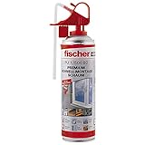 fischer Schnell-Montageschaum PU 500, Bauschaum für Verfüllung, Dämmung & Isolierung, PU-Schaum inkl. Fix-Adapter für sofortigen Einsatz & Wiederverwendung, 500 ml