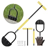Joyoleder Rasenkantenstecher, 107cm Kantenschneider, Halbmond-Sägezahn Rasenkantenschneider, Langstieliges Kantenstecher Kantenmesser Rasen mit T-Griff, für Gehwege, Gartenkanten Hof, Beete