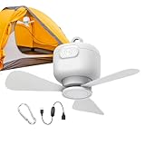 Batteriebetriebener Deckenventilator | Deckenventilator Mit Funkfernbedienung Für Wohnmobile - Mit Aufhängehaken Für Wohnmobil Garage Werkstatt Schlafzimmer Terrasse Camping