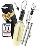 Beyond Weinkühlstab aus Edelstahl mit Ausgießer - Ideales Weinzubehör Geschenk für Weinliebhaber I Weinkühler Set für Weißwein & Rotwein (Sparset mit 2x Weinkühlstäben)