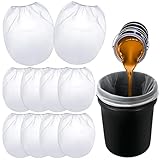 CATOR 10 Stück Farbsiebbeutel, 1 gal Weiß Filterbeutel, Feine Netz-Siebbeutel, Eimer Elastische Öffnung Siebbeutel für die Filtration Von Flüssigkeiten wie Farbe