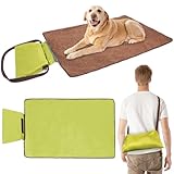 Adiwo Faltbare wasserdichte Haustier Decke, 100 x 70cm Camping Decke Hund Katze Mat Wärmende Hundedecke mit Tasche Hundebett Hundematte Hundedecken für Outdoor Innen Reisedecke für Haustier(Grün)