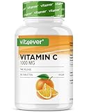 Vitamin C 1000mg - 365 Tabletten im Jahresvorrat - Time Released Effekt - Laborgeprüft - Vitamin C + Hagebuttenextrakt + Citrus-Bioflavonoide - Vegan - Hochdosiert