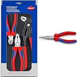 KNIPEX 00 20 09 V01 (SB-Karte/Blister) Paket, Mehrfarbig & 26 12 200 Flachrundzange mit Schneide & Flachrundzange mit Schneide (Radiozange)