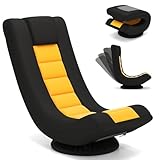 COSTWAY Bodenstuhl 360° drehbar, klappbares Bondensofa mit Verstellbarer Rückenlehne, Bodensessel, Relaxsessel zum Fernsehen, Lesen, Gaming