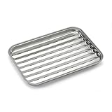 Barbecook Wiederverwendbare Grillschale aus Edelstahl, smoker und gasgrill zubehör, rechteckig 34.5x24x3cm, Silber, 1 - Pack