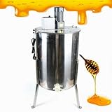 4-Frame Elektrische Honig Extraktor Honigschleuder mit Glasabdeckung Imker und Bienenzüchter Zubehör Hobbyimker 26 x 42 cm Trommelhöhe: 61 cm, mit Füßen: 81 cm (Edelstahl)