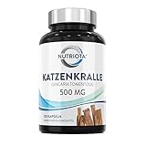 Katzenkralle Kapseln 500 mg | Katzenkralle (Uncaria tomentosa) | 120 Hochdosiert vegane Kapseln | Nahrungsergänzungsmittel auf Kräuterbasis von Nutriota