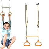 Ergonomische Ringe sensorisches Spiel – PE + PP + Hardware Trapezschaukel | 145 cm große Affenstange für Kinder | langlebiges Spielgerät für drinnen und draußen für Balance-Training, Motorik