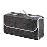 Trintion Kofferraumtasche Auto Nadelfilz Kofferraum Organizer Toolbag Auto Kofferraum Organizer, Auto Tasche, Organizer Auto, Auto Zubehör 50 x 16 x 23cm Grau