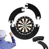 Dart Catchring Surround, Surround Auffangring Dart Backboard, 4 Teiliger Dartscheiben Einfassung, für die Wandschutz Backboard Protection, Einfach EIN zu packen und mit zu nehmen(Schwarz)
