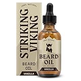 Striking Viking Bartöl Vanille - 60 ml (1er Pack) - Für Herren & wachstumsfördernd - mit natürlichen Argan- & Jojobaölen, spendet Feuchtigkeit & reduziert Juckreiz