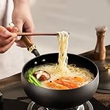 FUANA Schmiedeeiserne unbeschichtete Bratpfanne, 20 x 20 x 9,5 cm, 24 x 24 x 11 cm, 26 x 26 x 11 cm, flacher Boden, Mehrzweck-Pfanne für Familienküche, Kochgeschirr